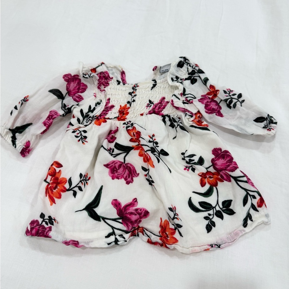 Old Navy Floral Baby Dress - White, Pink, Red